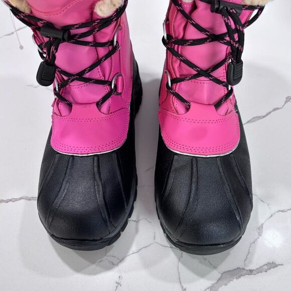 BearPaw | Girls Leather Pink Faux Fur Winter Snow Boots Size 5 - Picture 8 of 15